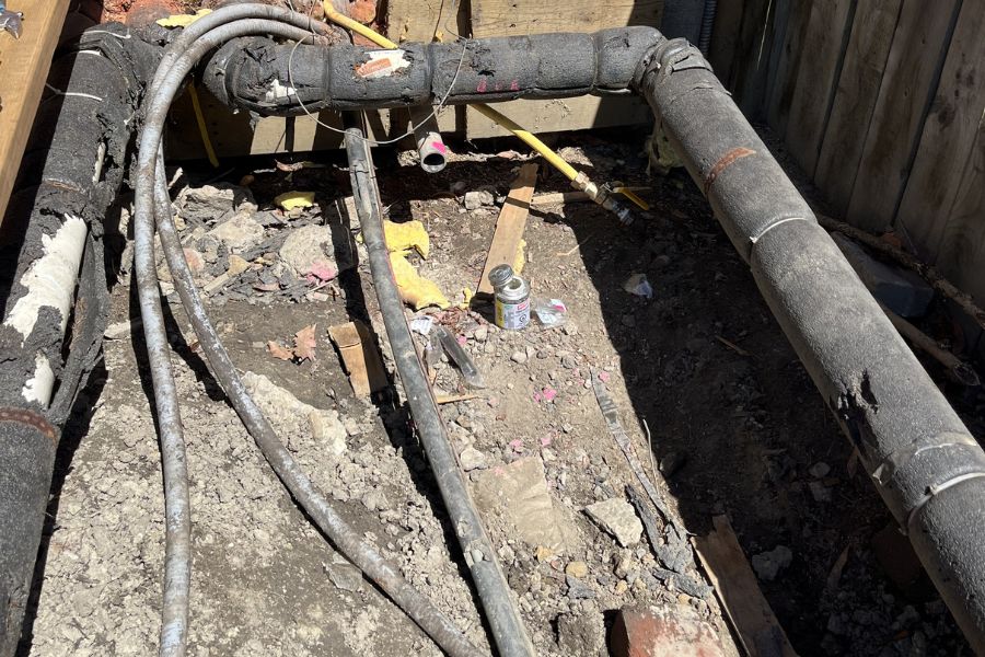 certified technician installing residential gas line