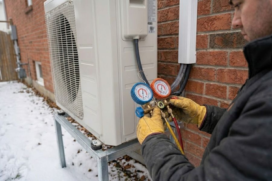cold climate heat pump outdoor unit installation
