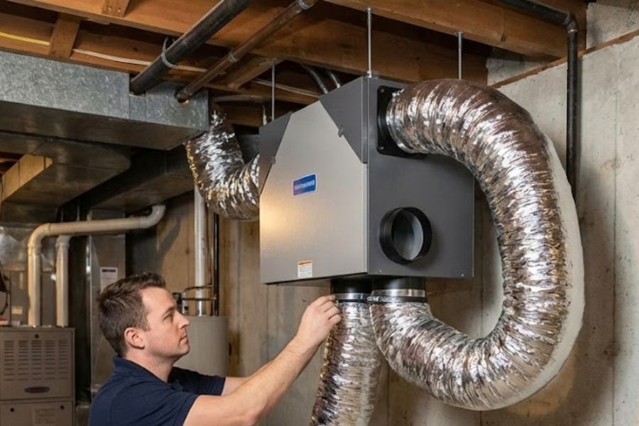 heat recovery ventilator hrv system installation