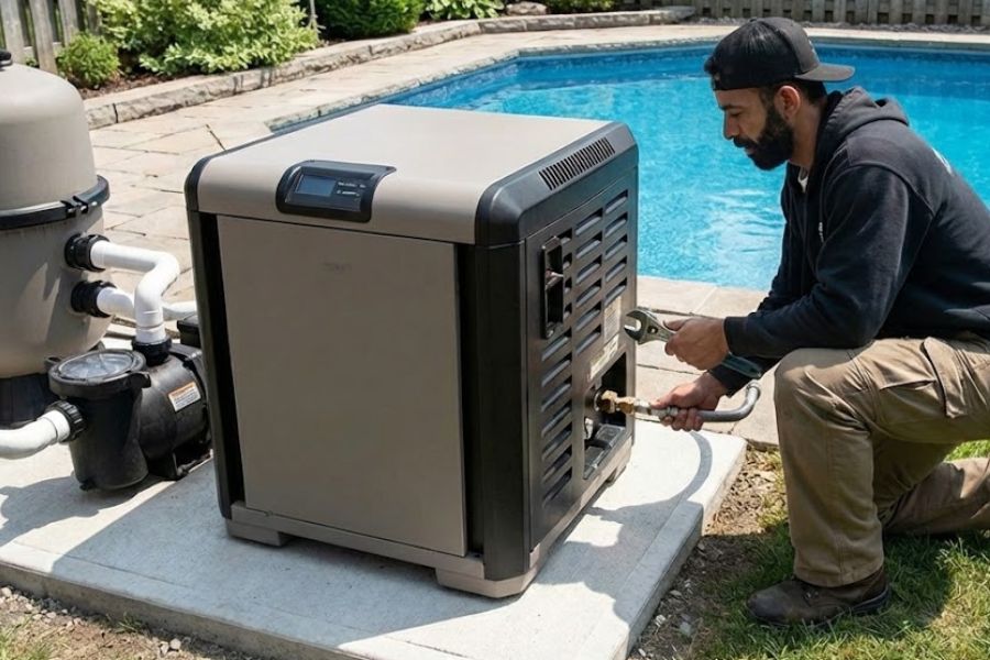 outdoor gas pool heater installation service