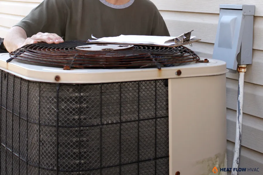 hvac technician checking air vents