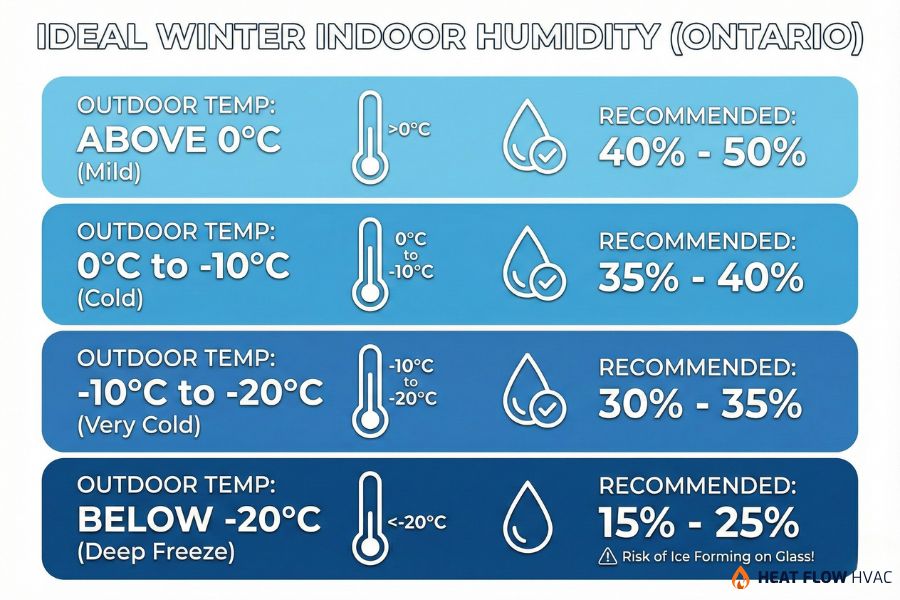 ideal indoor humidity chart ontario winter