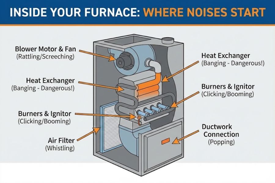furnace components noise diagram furnace components noise diagram
