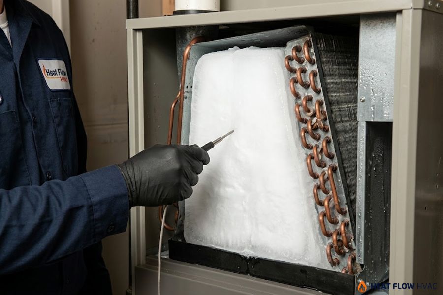 frozen ac evaporator coil restricted airflow